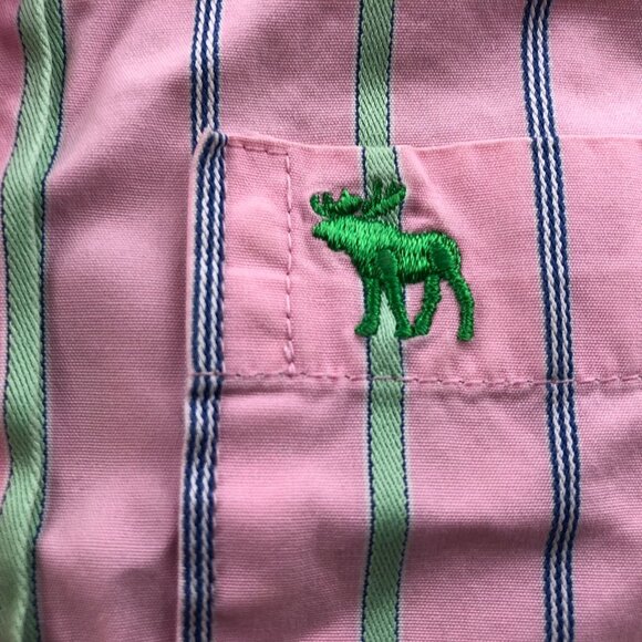 Abercrombie & Fitch Men's Shirt Medium Striped Pink Long Sleeve Button Up - Picture 8 of 10